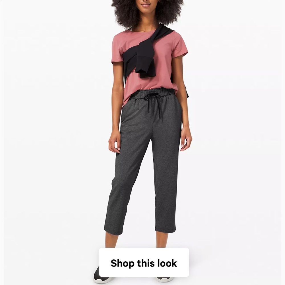 Stretch High Rise Crop 23" Grey Size 2